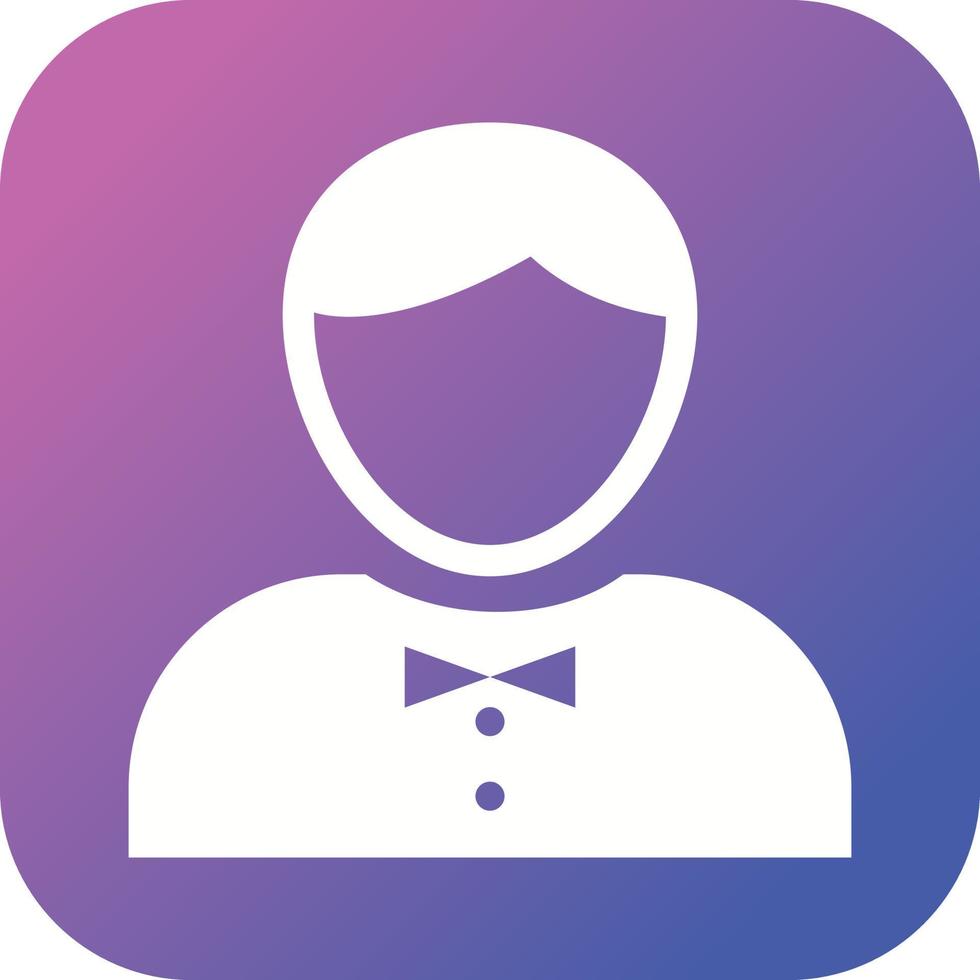 Beautiful Waiter Glyph Vector Icon
