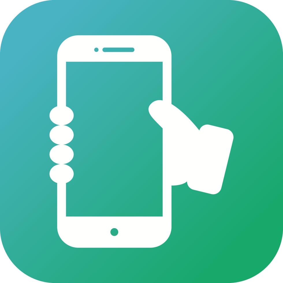 Beautiful Holding Phone Glyph Vector Icon