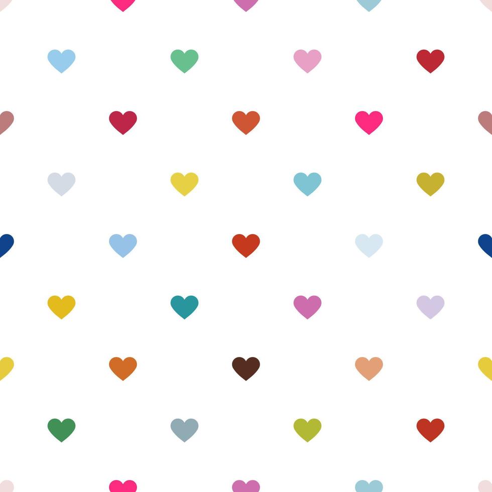 Seamless pattern from multi-colored hearts. Pop art background. Vector illustration