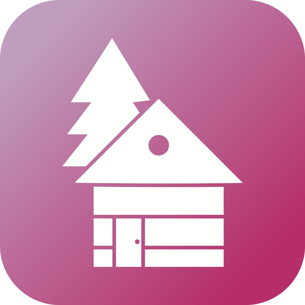 Beautiful House In Trees Glyph Vector Icon