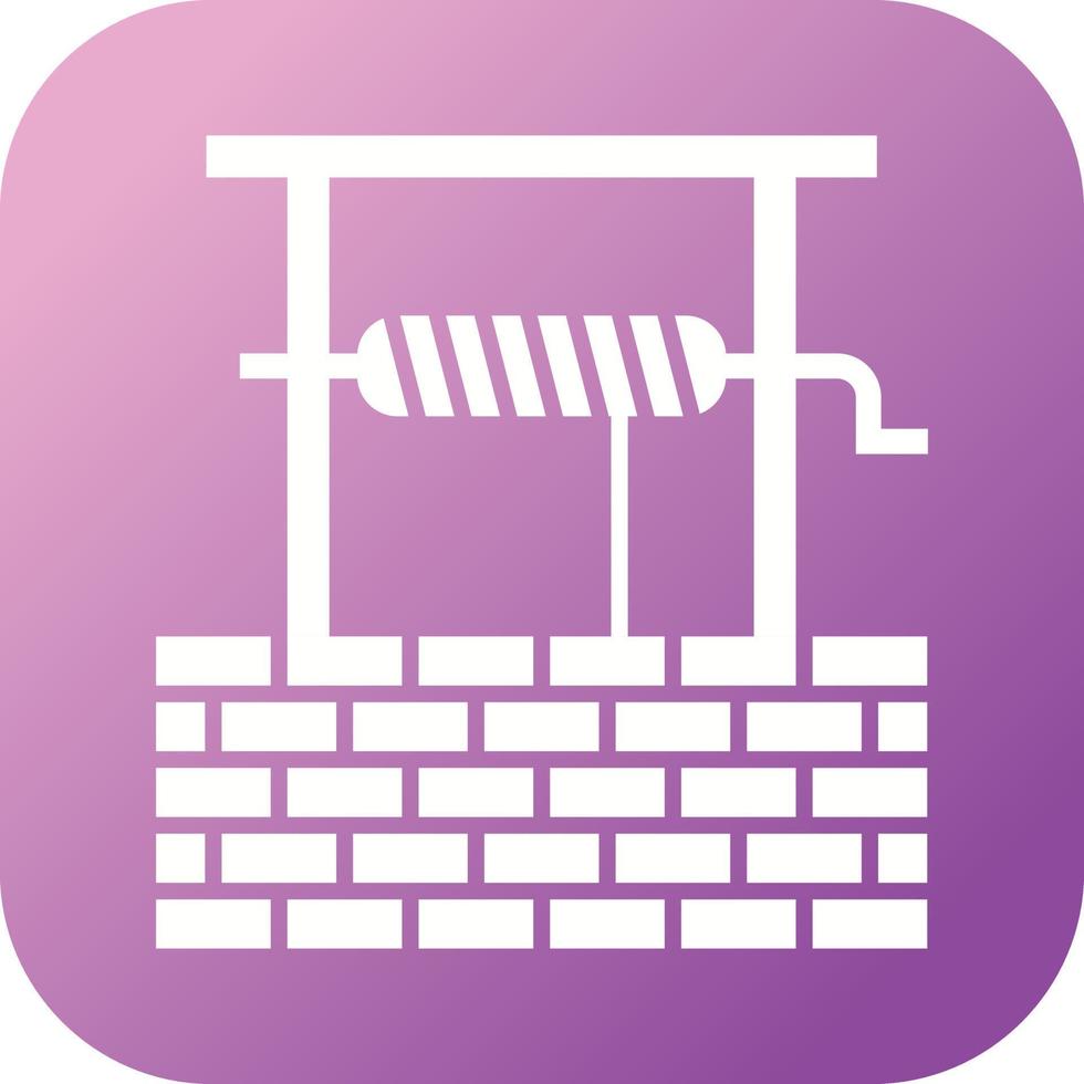 Beautiful Water Well Glyph Vector Icon