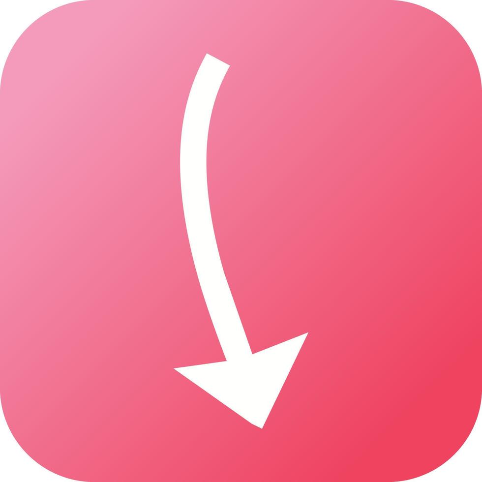 Beautiful Arrow Pointing Down Glyph Vector Icon
