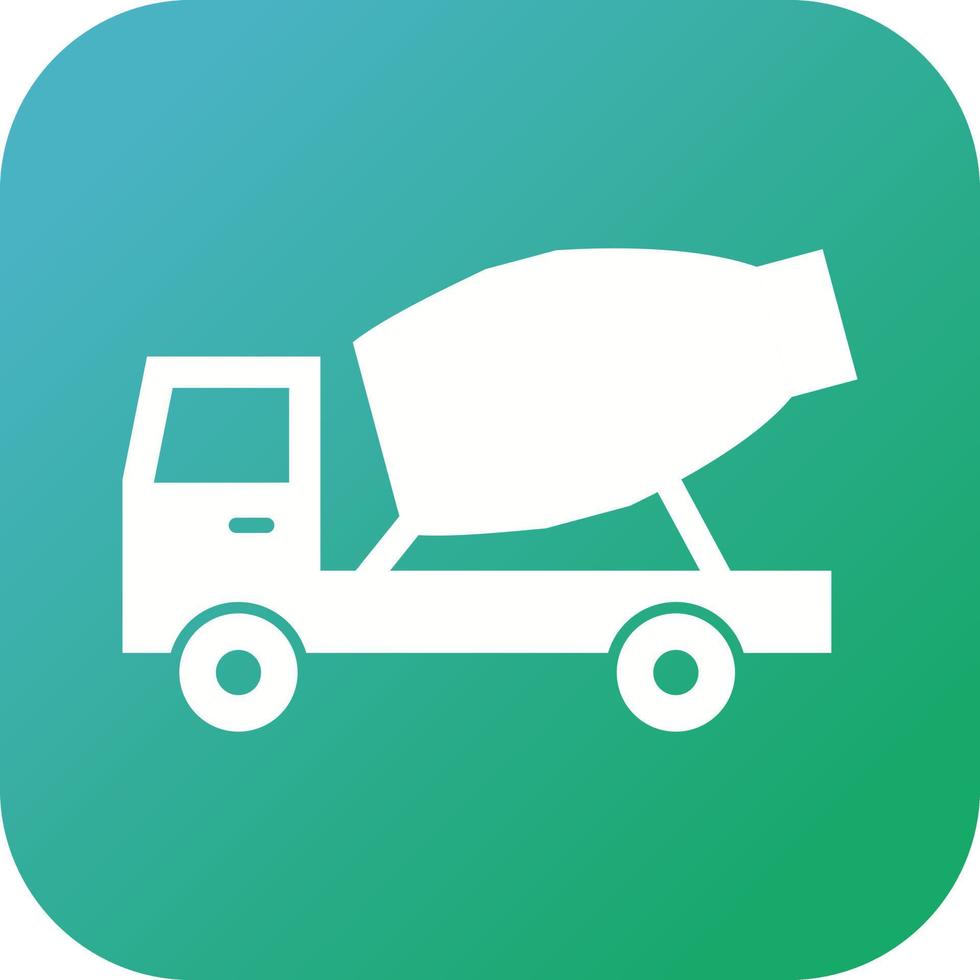 Beautiful Mixer truck Glyph Vector Icon