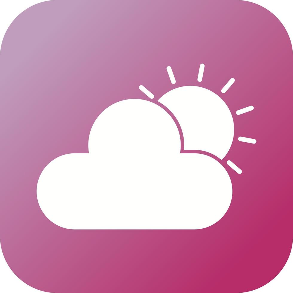 Unique Sun and Cloud Vector Glyph Icon