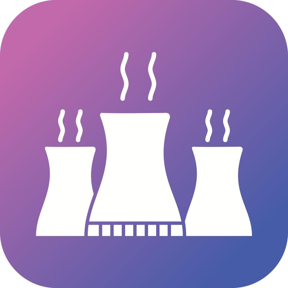 Unique Nuclear Plant Vector Glyph Icon
