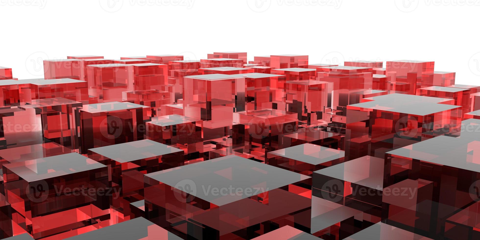 abstract art red crystals cube shape 3D rendered image background image photo