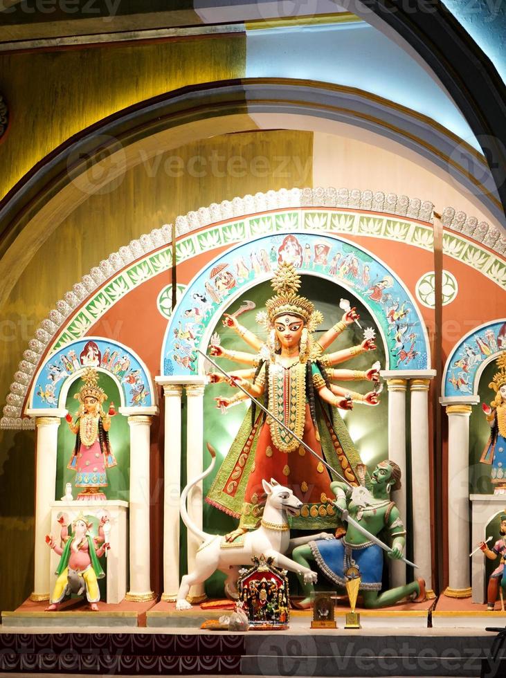 1st October 2022, Kolkata, West Bengal, India. Portrait View of 66 Pally Durga Puja 2022 photo