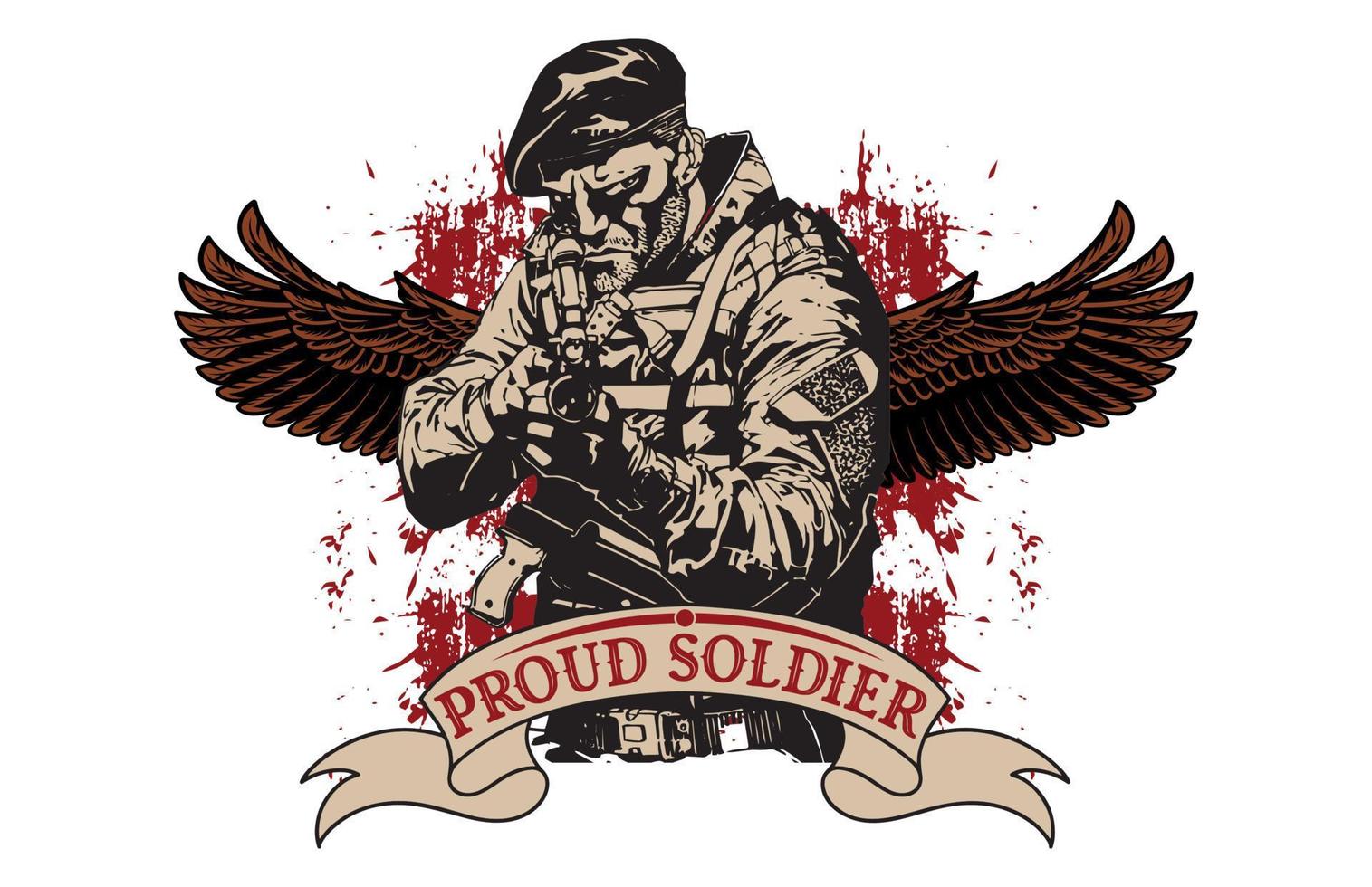 Proud soldier t shirt design 17146868 Vector Art at Vecteezy