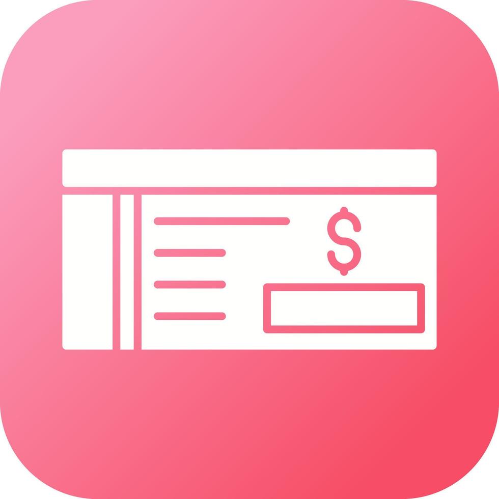 Bank Check Vector Icon