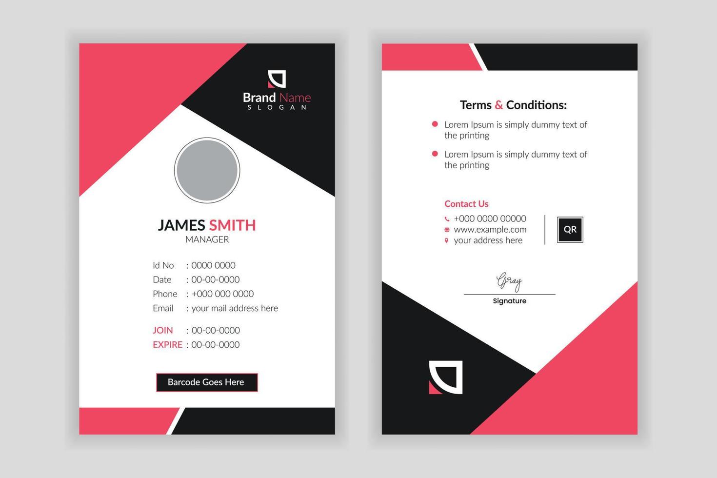 Id Card Design Template vector