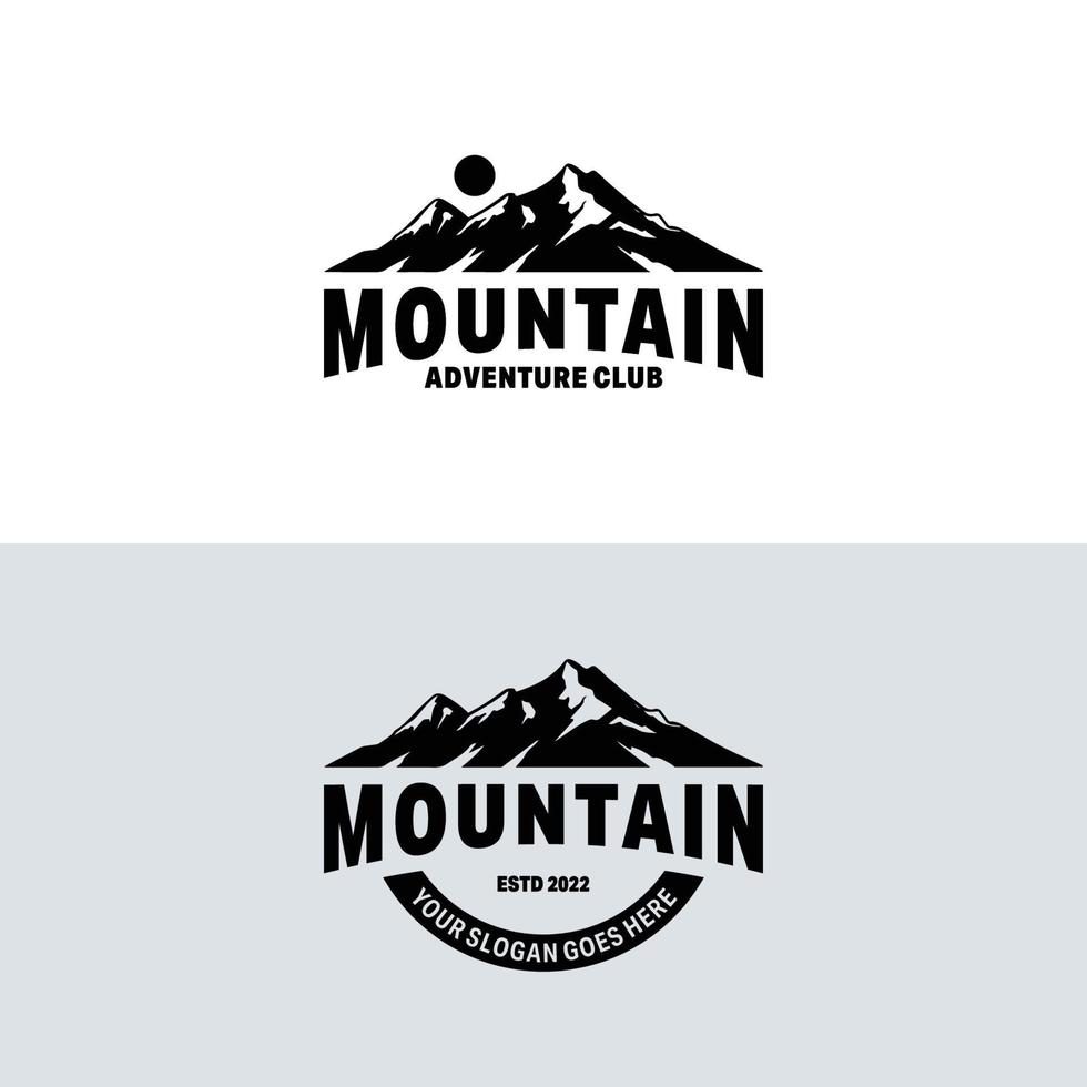 Ilustración de vector de diseño de logotipo de montaña