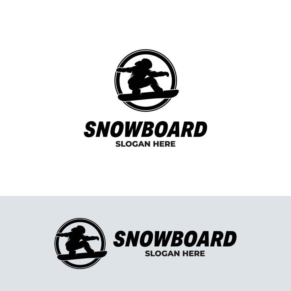 deporte de invierno - plantilla de diseño de logotipo de snowboard vector