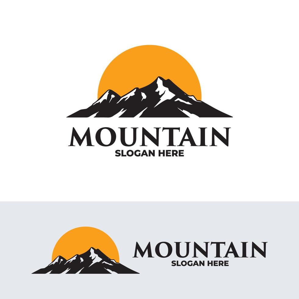 Ilustración de vector de diseño de logotipo de montaña