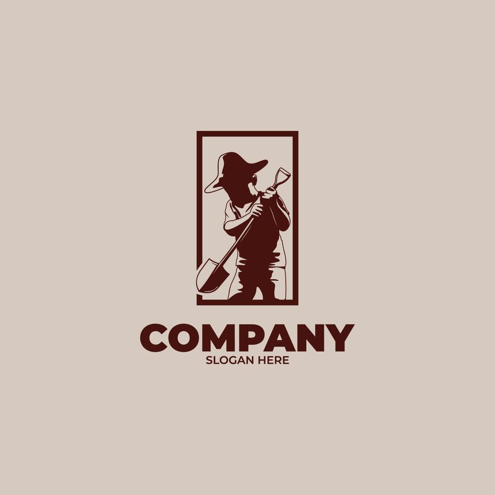 Kids farmer logo design template vector
