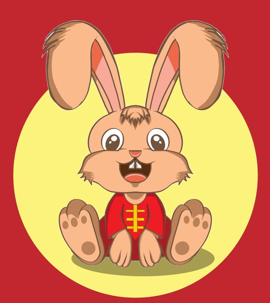 Rabbit vector illustration in chinesse new year