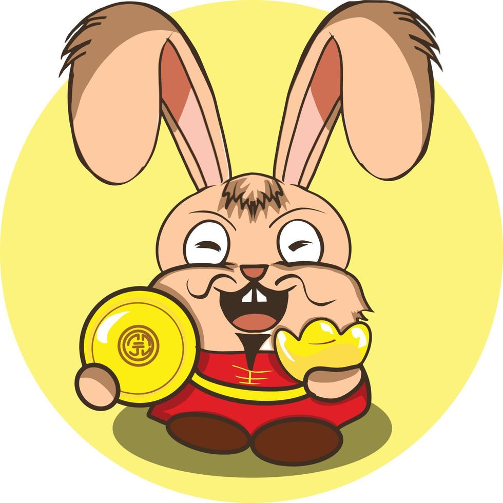 Rabbit vector illustration in chinesse new year