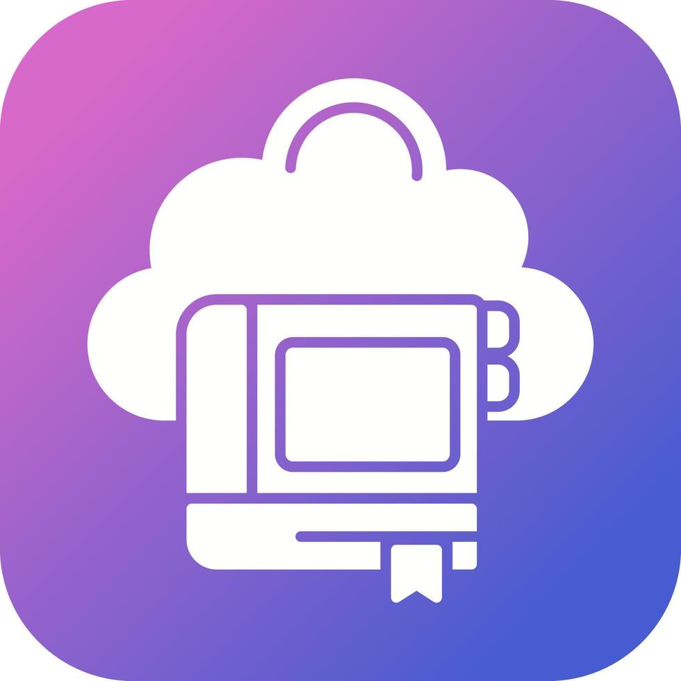 icono de vector de biblioteca de nube