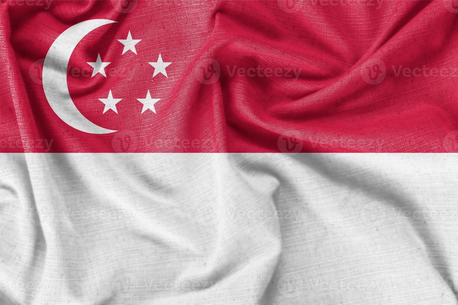 tela de seda realista de fondo de bandera de país de singapur foto