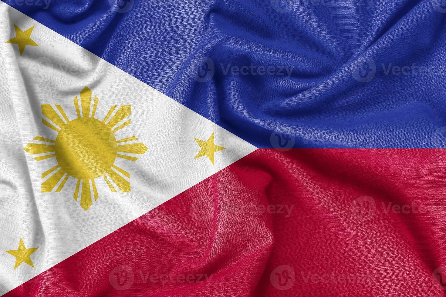 Philippines country flag background realistic silk fabric photo