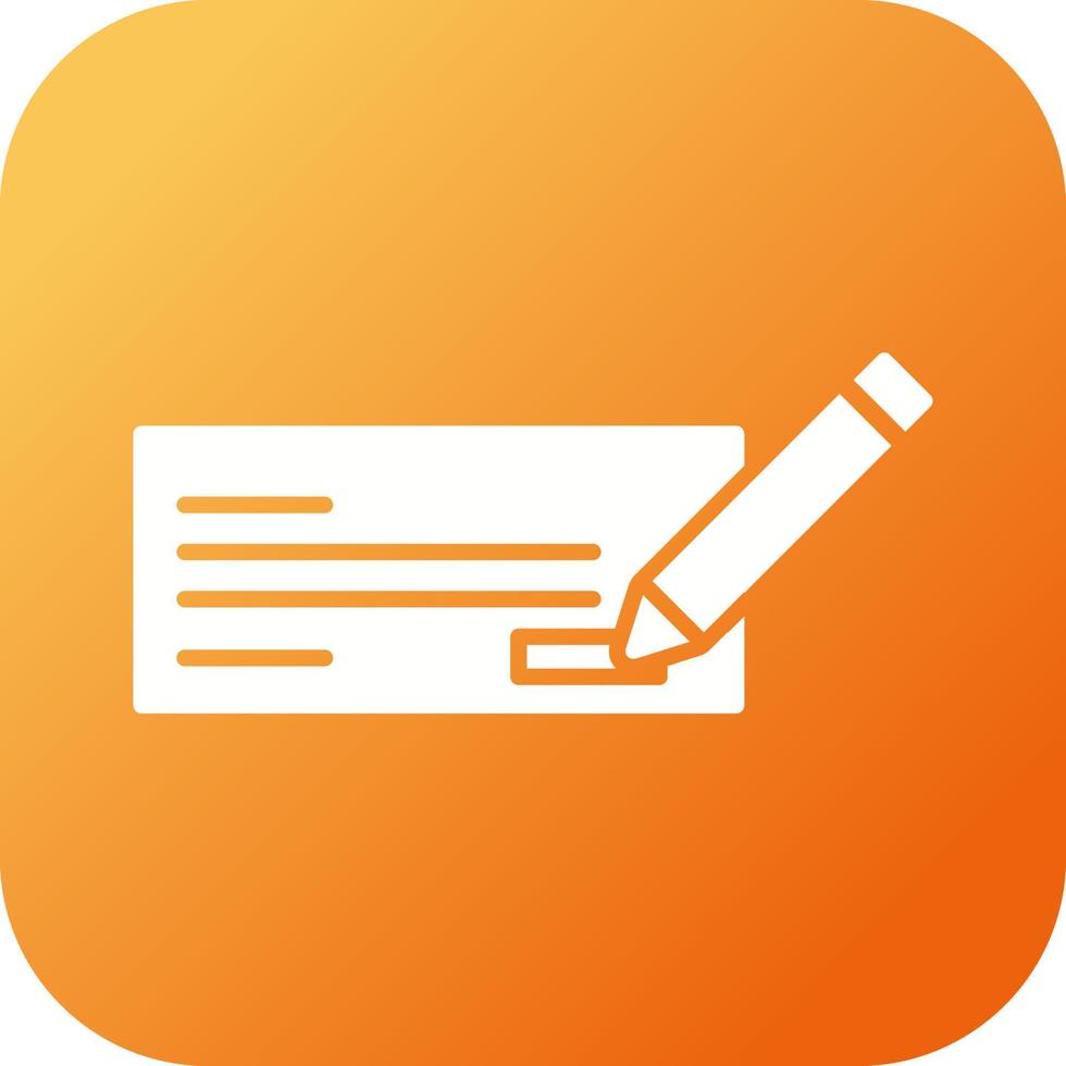 Write Cheque Vector Icon