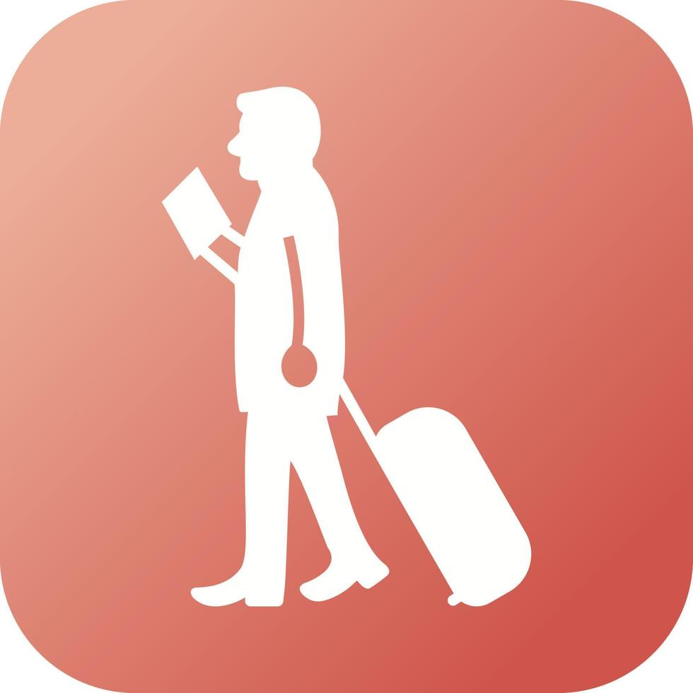 Walking with Luggage Vector Icon