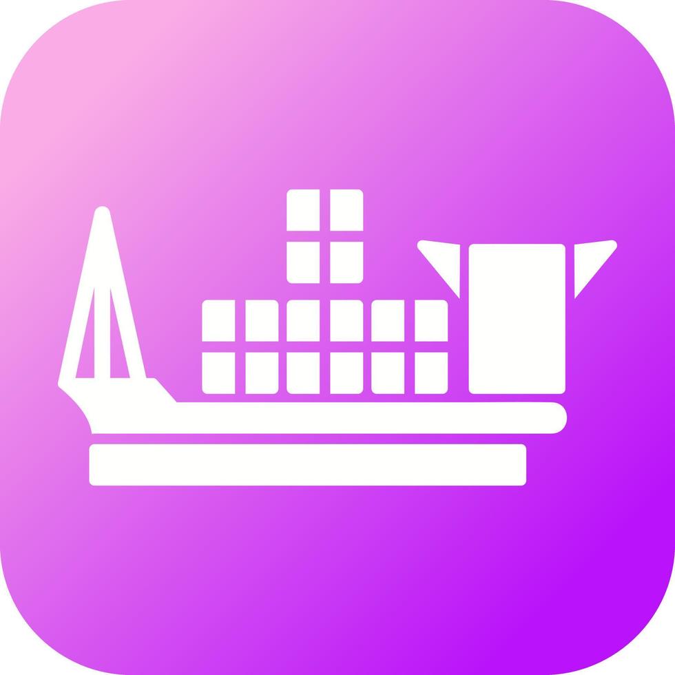 icono de vector de barco de carga