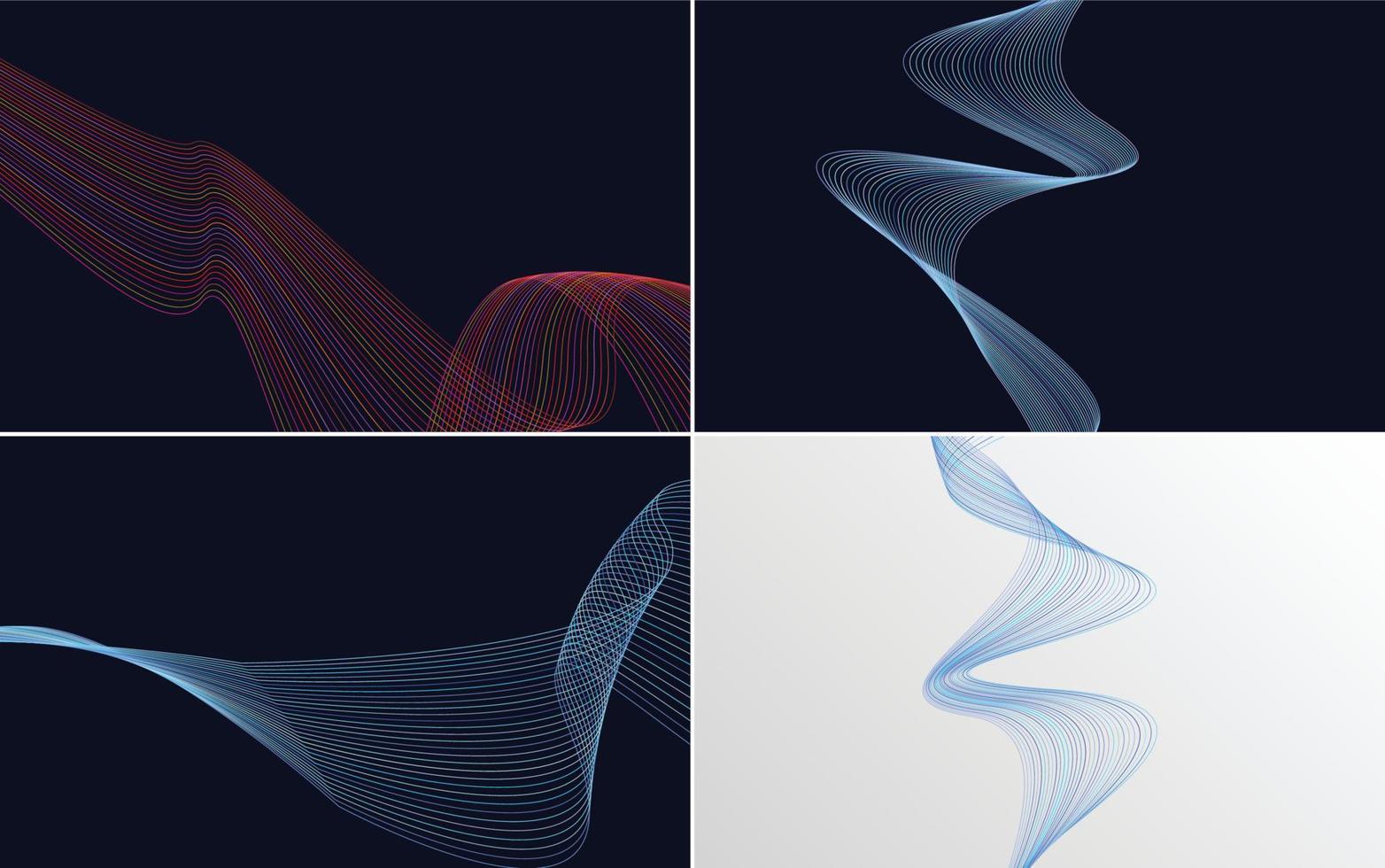 paquete de fondo de vector abstracto de curva de onda para una apariencia moderna y elegante
