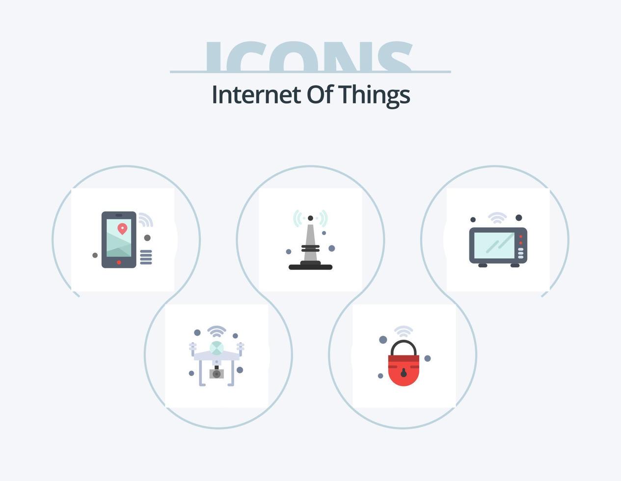 Internet Of Things Flat Icon Pack 5 Icon Design. router. internet. secure. wifi. location vector