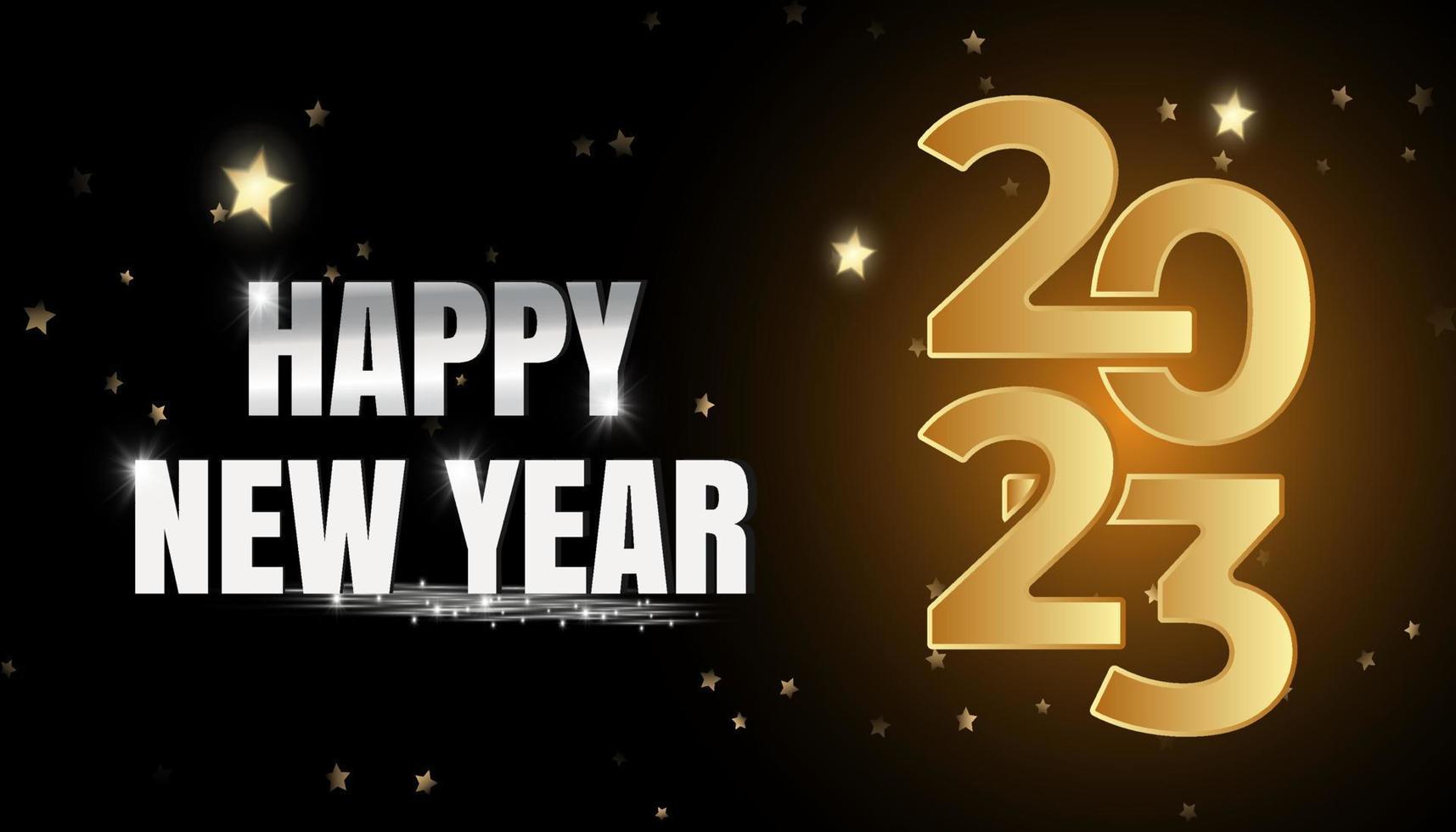 Happy new year 2023 celebration background or happy new year vector