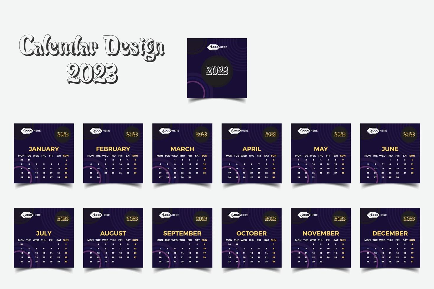 2023 new year calendar template or calendar design 17150000 vector art 