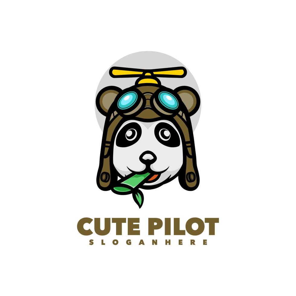 Cute pilot logo template illustration vector