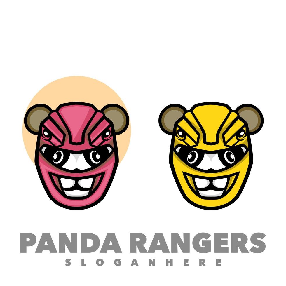 Cute Panda rangers vector