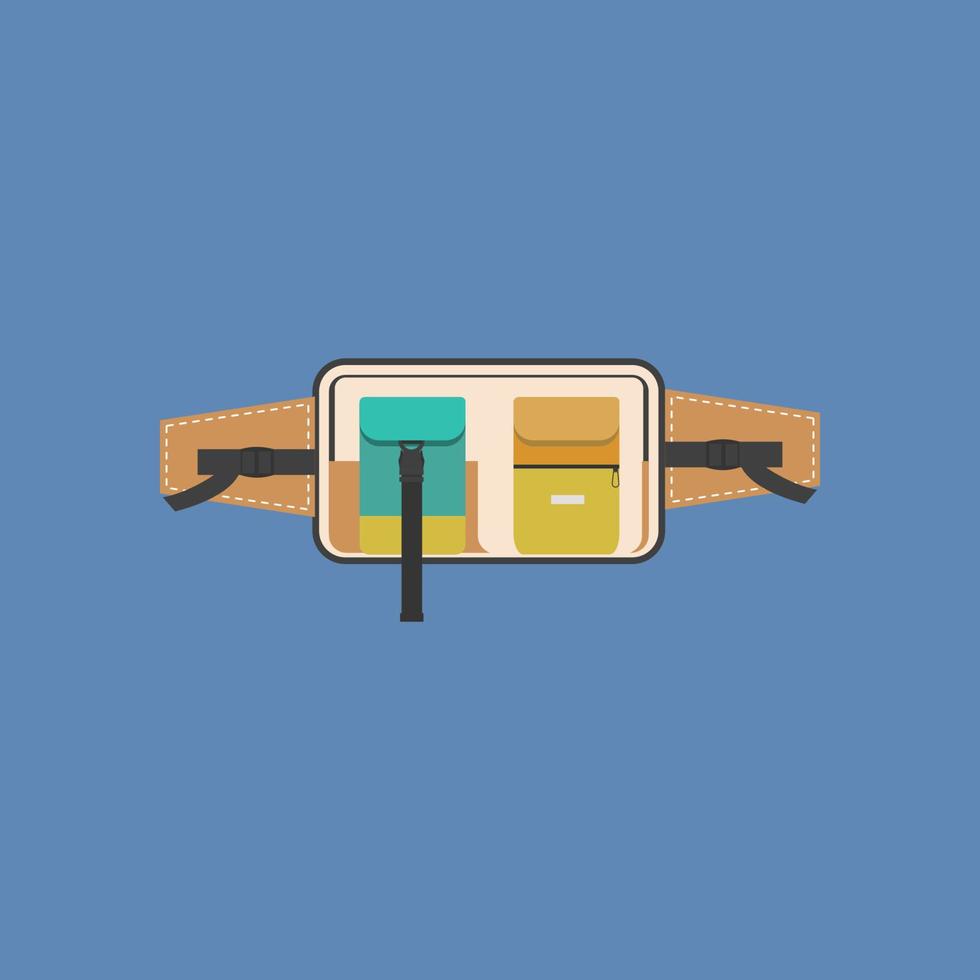 Backpack and bag flat illustration vector