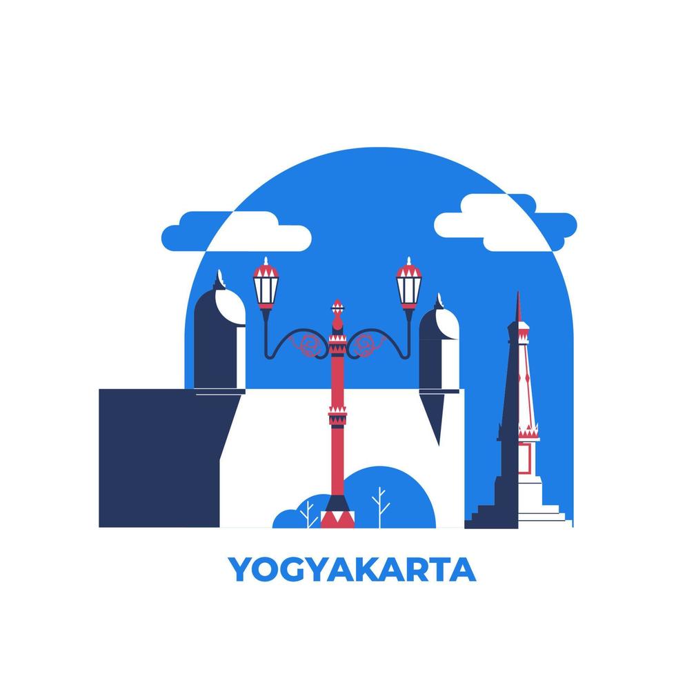 Yogyakarta city travel vector