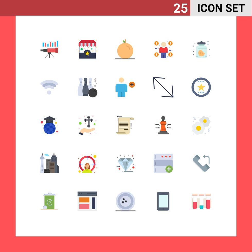 Group of 25 Modern Flat Colors Set for consumer buyer shop business orange Editable Vector Design Elements