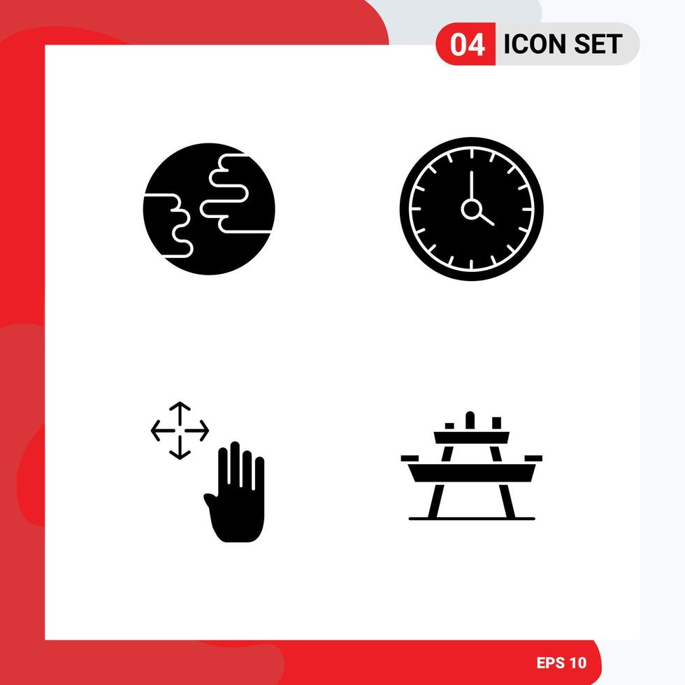 Editable Vector Line Pack of Simple Solid Glyphs of earth hand cursor call contact us hold Editable Vector Design Elements