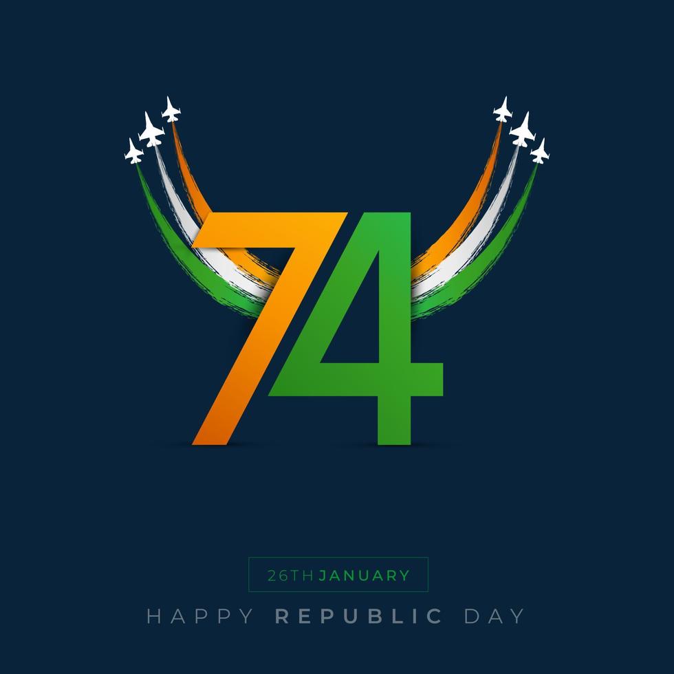 26 January India Republic Day 74th Celebration Social Media Post vector