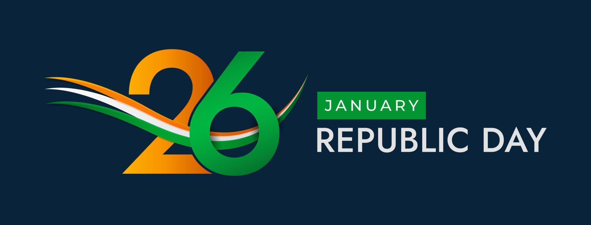 26 de enero día de la república india celebración 74 publicación en redes sociales vector