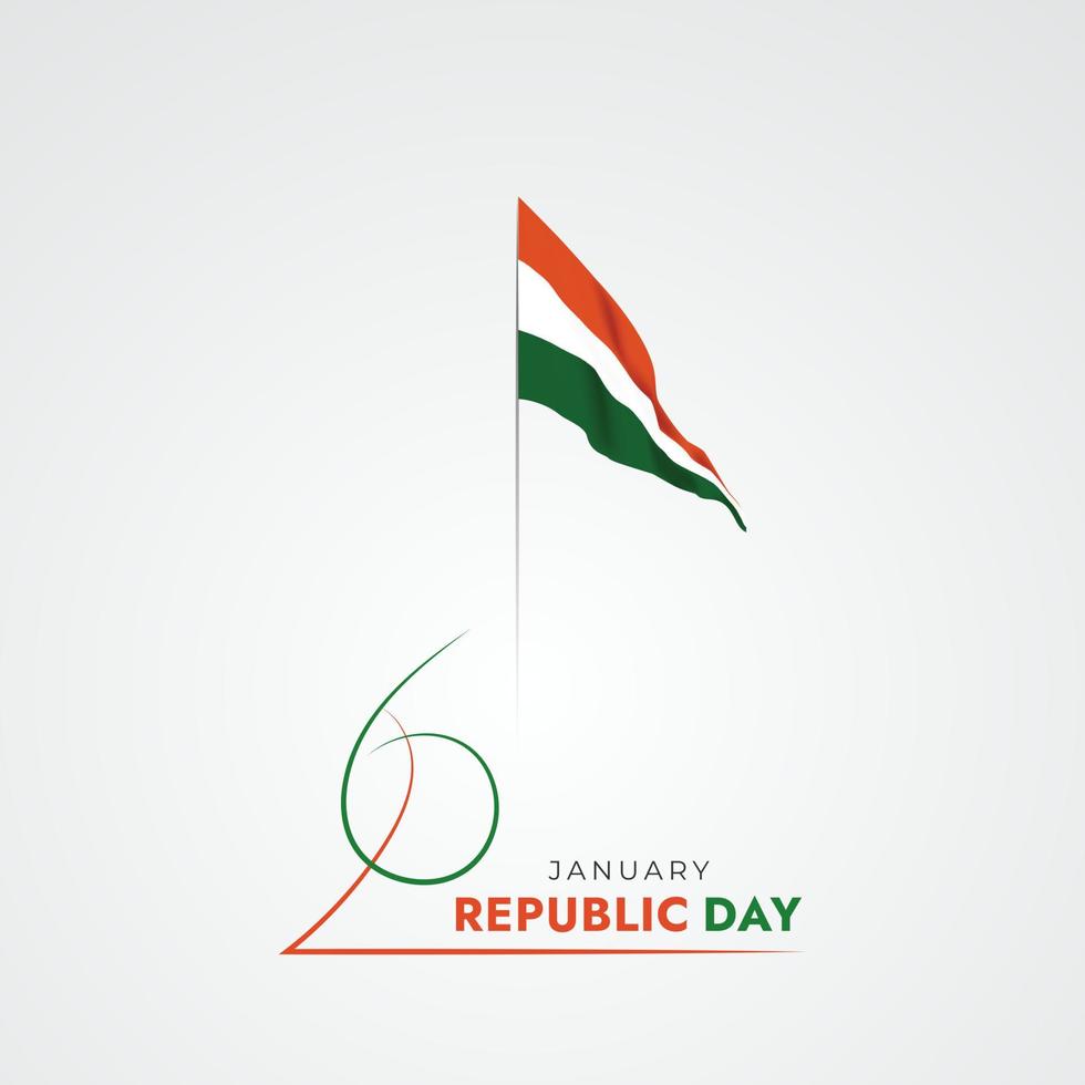 26 January India Republic Day 74th Celebration Social Media Post vector