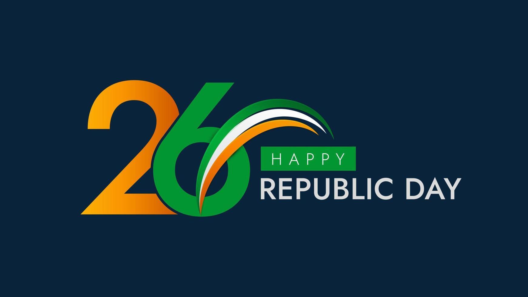 26 de enero día de la república india celebración 74 publicación en redes sociales vector