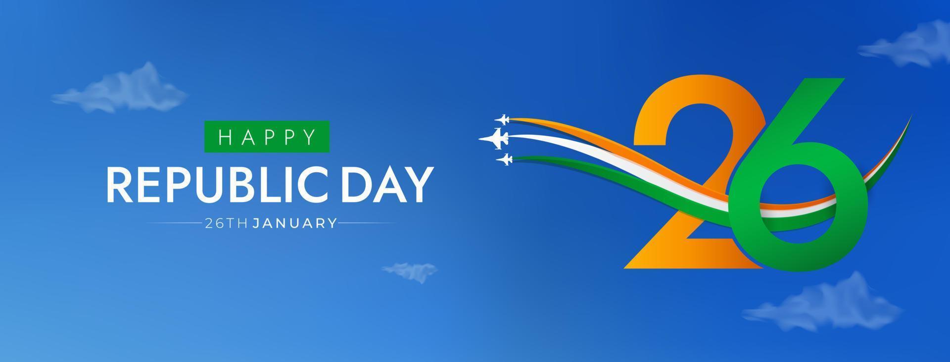 26 de enero día de la república india celebración 74 publicación en redes sociales vector