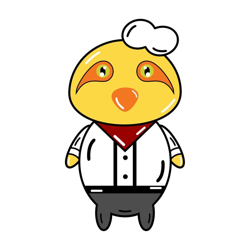 cute vector of chicks turning chef