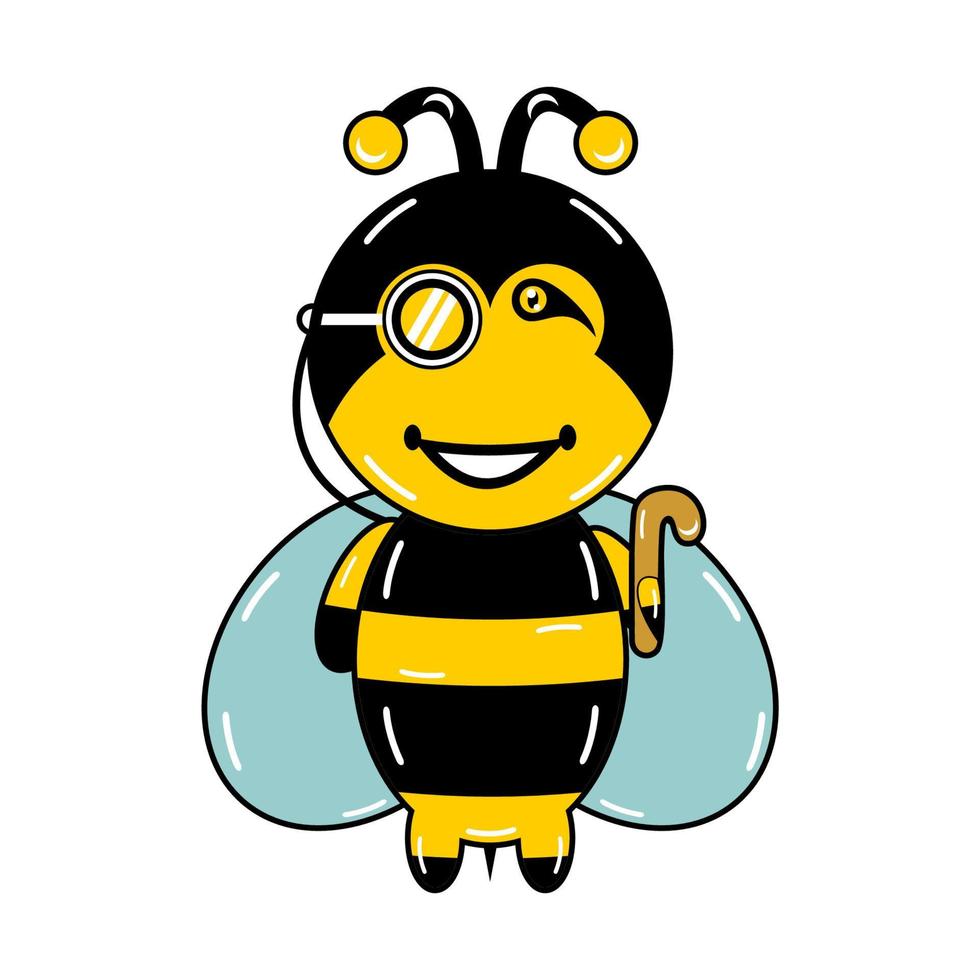 vector graphic cute design of detective wasp or bee