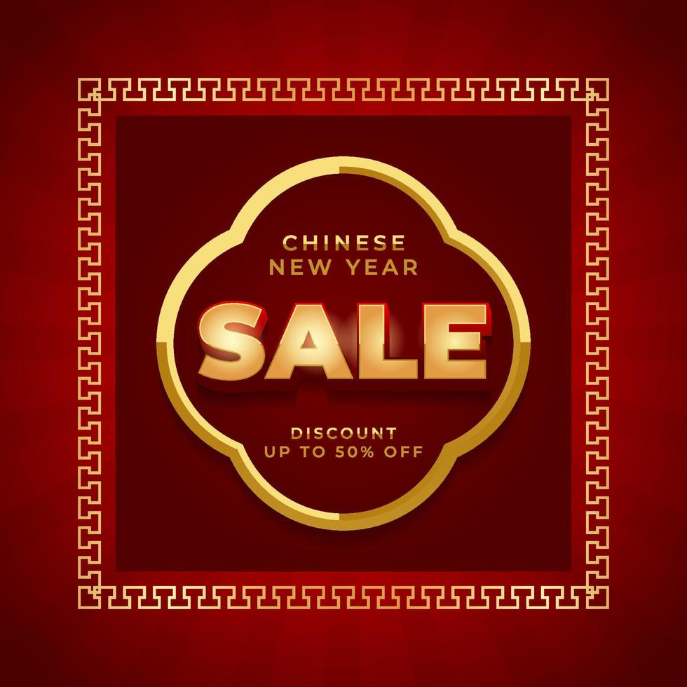 Chinese new year sale banner vector, background of lunar new year discount event for promotional product, web banner and social media post vector