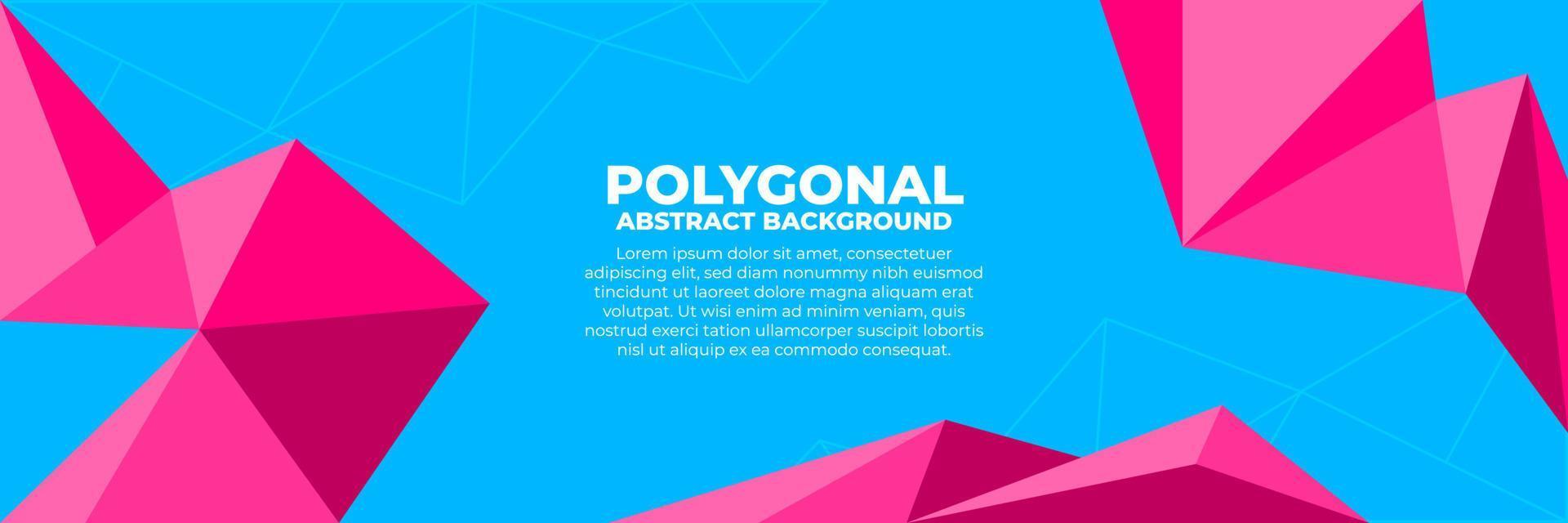 Geometric polygonal abstract background with triangles trendy fresh color combination, low poly banner horizontal with copy sapce for place text or object vector