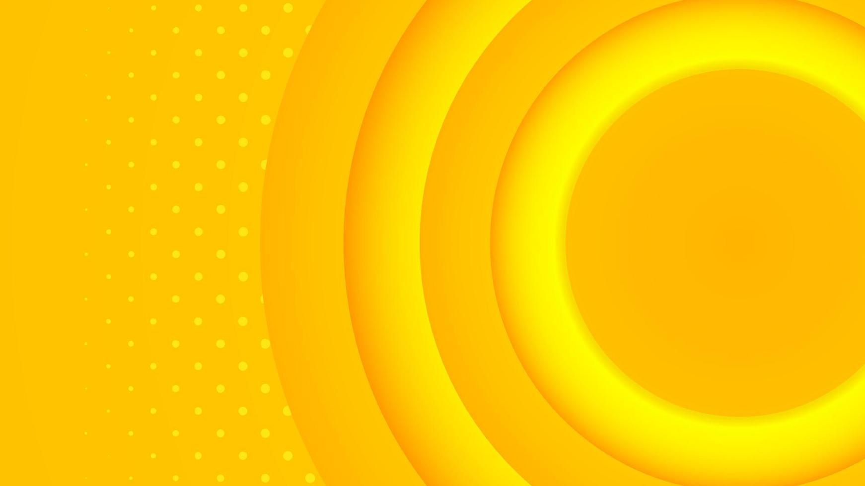 Abstract minimalism yellow background with 3D embossed dynamic shapes vector, banner design with empty space for place text or object vector