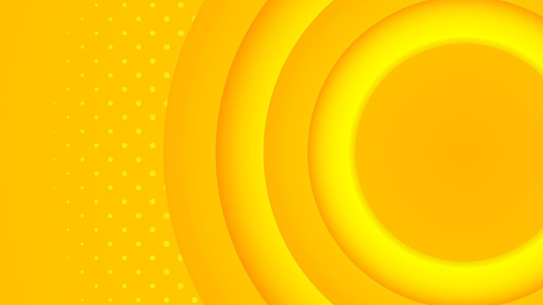 Abstract minimalism yellow background with 3D embossed dynamic shapes vector, banner design with empty space for place text or object vector