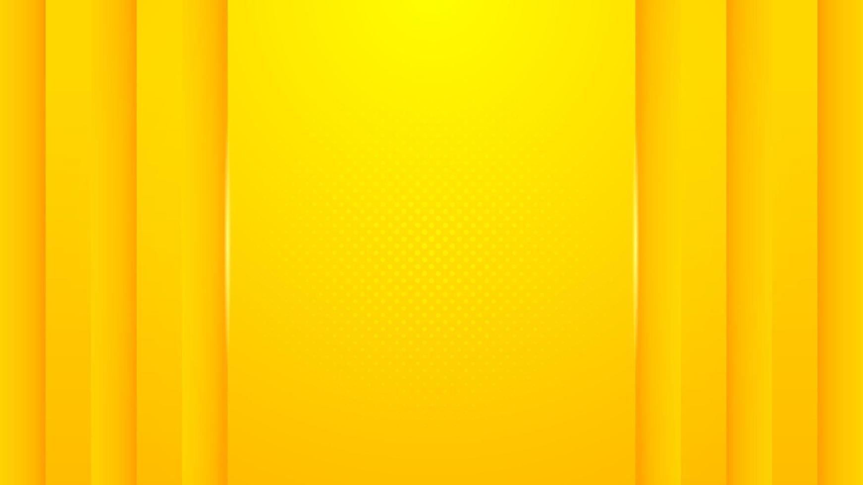 Abstract minimalism yellow background with 3D embossed dynamic shapes vector, banner design with empty space for place text or object vector