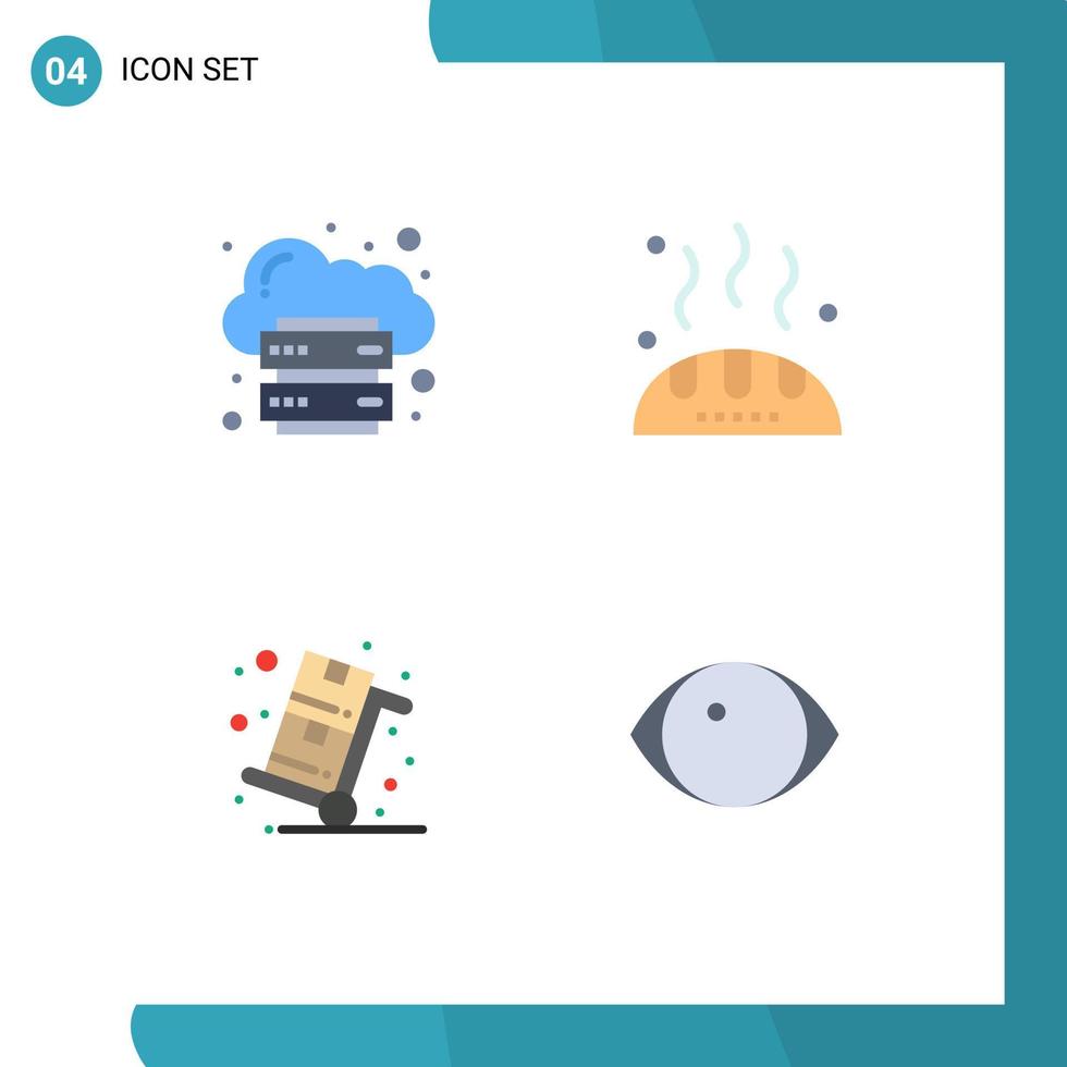 4 Universal Flat Icon Signs Symbols of cloud cyber monday internet thanks sales Editable Vector Design Elements