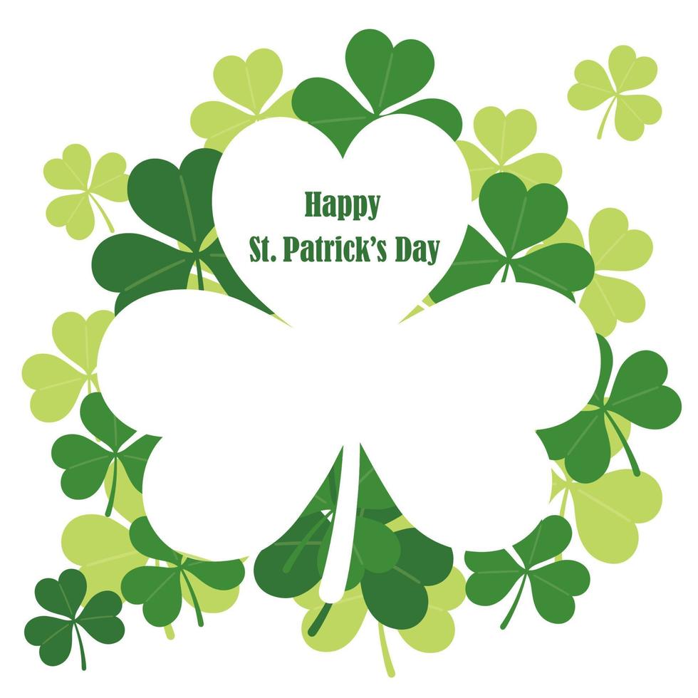 Vector Clover Frame Illustration For St. Patricks Day Isolated On A White Background.